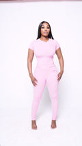 PINK AG FITTED CREW NECK SHORT SLEEVE T-SHIRT