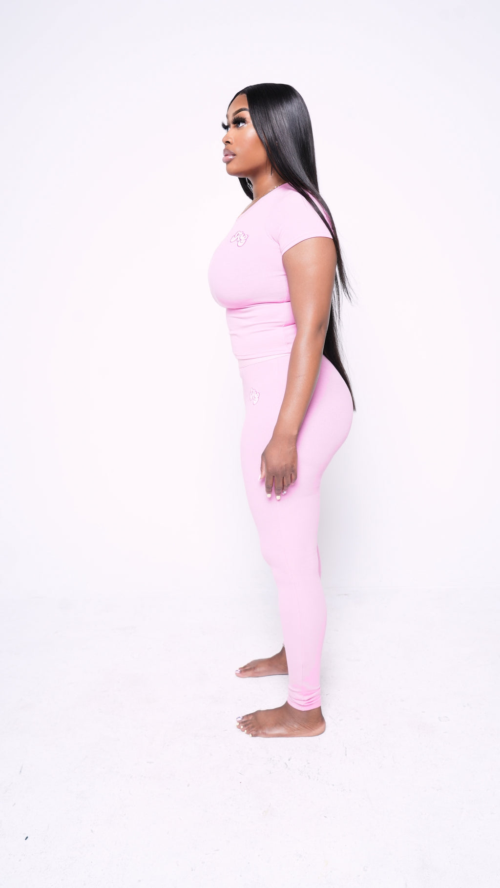 PINK AG FITTED CREW NECK SHORT SLEEVE T-SHIRT
